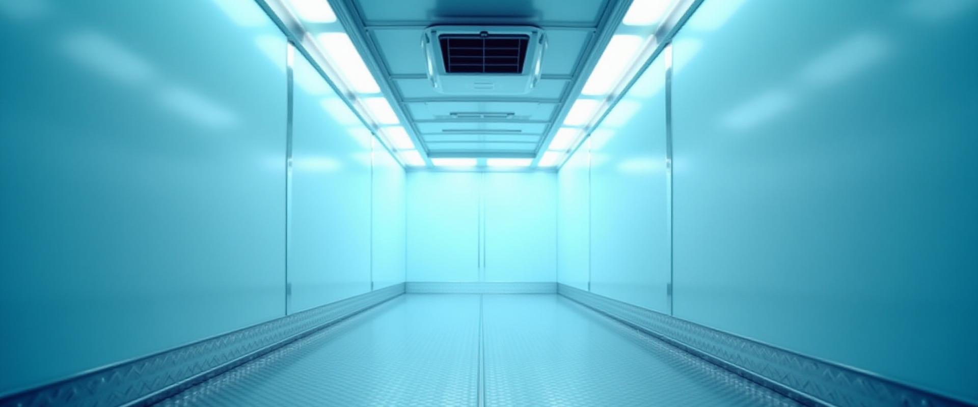 Clean interior of a modern temperature-controlled trailer with cargo ready for transit