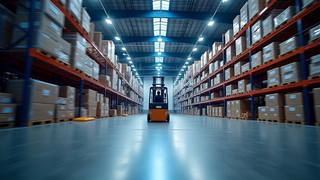 Inside the high-tech Boosted Snail Denver warehouse featuring organized racking and modern equipment